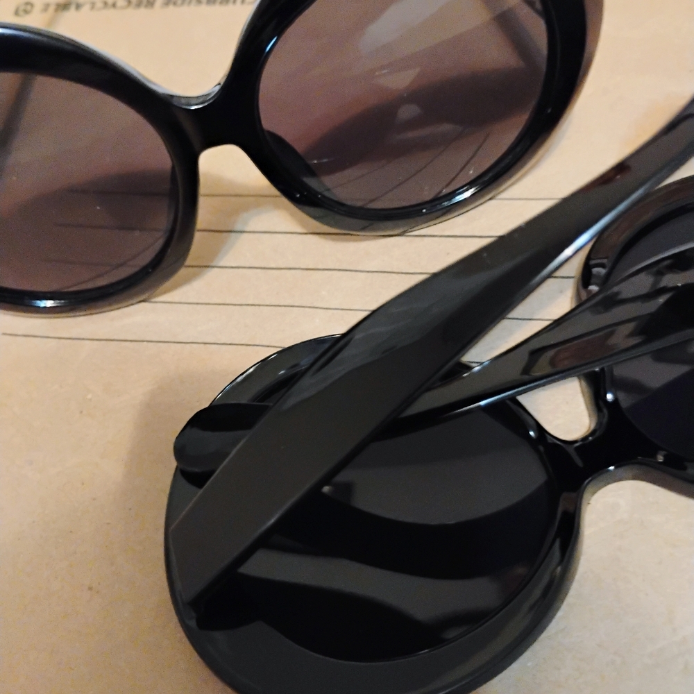 🔥New 2025 Wet Black Sexy Oversized Anti-Glare Round Fashion Eye Wear AC Lens - Picture 5 of 6
